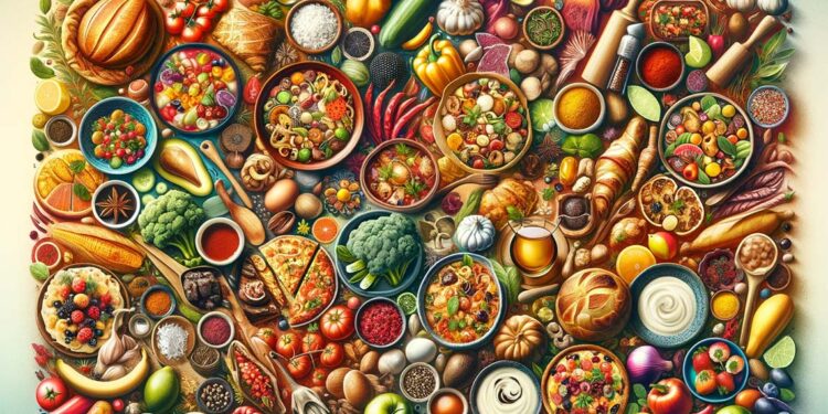 Una celebración visual de los sabores del mundo, desde especias exóticas hasta técnicas culinarias únicas, capturando la rica diversidad de la cocina internacional.