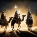 Los Reyes Magos avanzan serenamente sobre camellos, bajo el manto estrellado, en su eterna búsqueda de esperanza y luz / Foto: Freepik