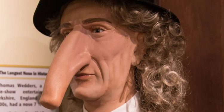La nariz de Thomas Wedders ha sido inmortalizada en museos, donde se exhiben moldes y réplicas de su impresionante apéndice nasal
